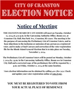 Board of Canvassers - Notice of Meeting